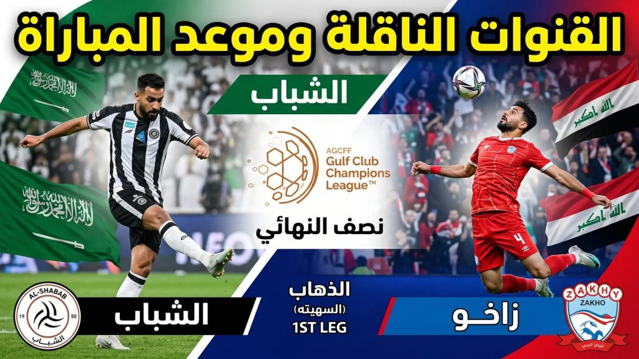 القنوات الناقلة لمواجهة الشباب وزاخو في نصف نهائي دوري أبطال الخليج للأندية